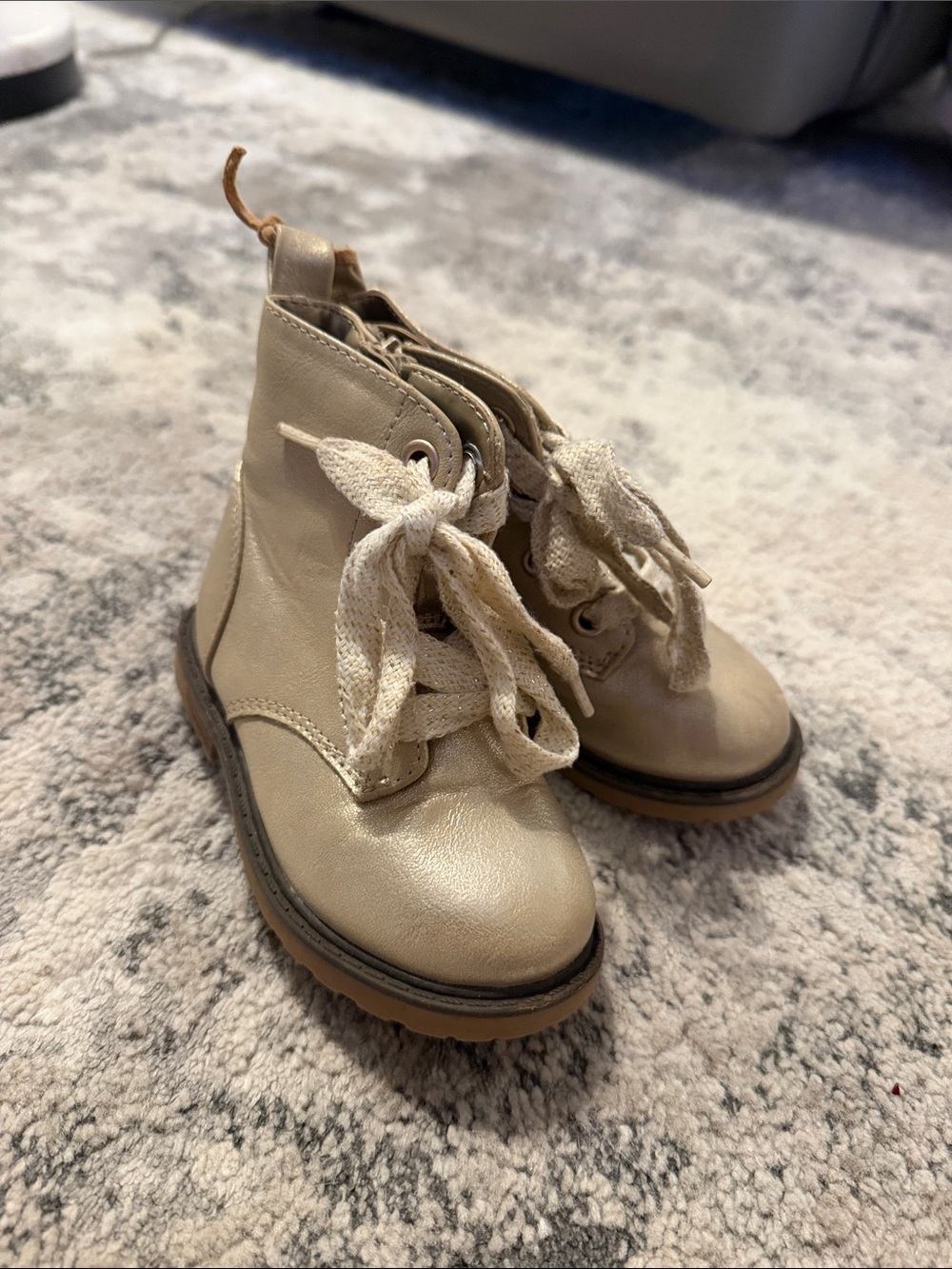 Cat & Jack Cream Lace-Up Kids Boots